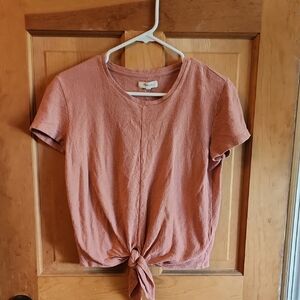 Madewell Women's Rust Tie-Front Tee